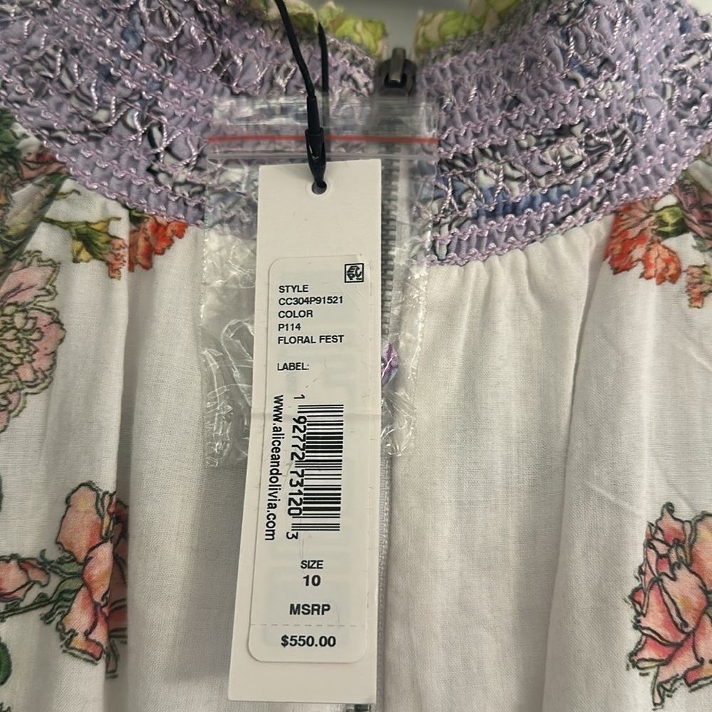 NWT Alice + Olivia Lavinia Blouson Sleeve Mini Dress Size 10 - Picture 16 of 16